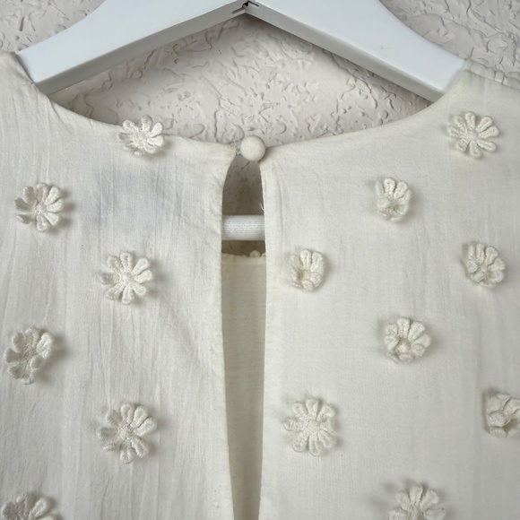 Cami Nyc Womens White Floral Appliqué Long Sleeve Cotton Carolina Mini Dress XS - Picture 6 of 16